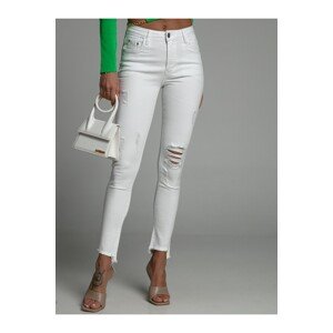 ASPERISSIA Dámske skinny jeans GOGO Farba: Biela, Konfekčná veľkosť: L