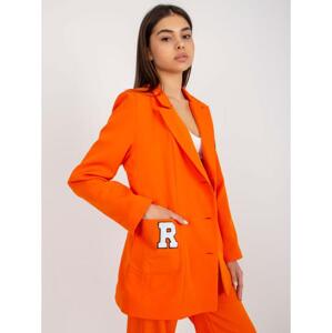 Dámske sako s nášivkami oversize MARIANA oranžové