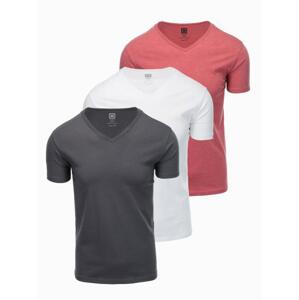 Súprava bavlnených tričiek V-NECK 3-pack V14 Z29 mix