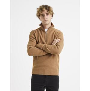 Sveter s vysokým golierom na zips
