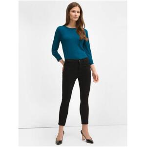 Čierne orezané skinny fit džínsy