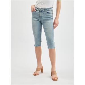 Svetlomodré dámske orezané slim fit džínsy