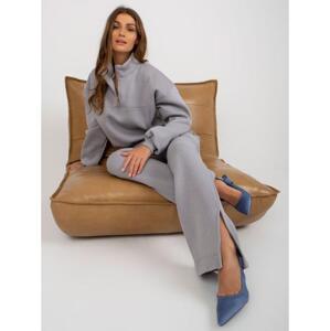 Dámska súprava tepláková basic s mikinou na zips LUCIE šedé