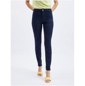 Tmavomodré dámske džínsy skinny fit