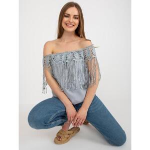 Dámska blúzka so strapcami GAIR sivá