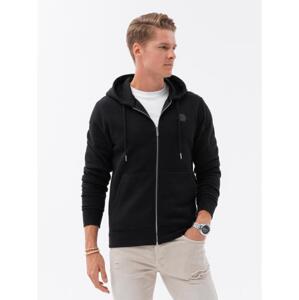 Pánska mikina s kapucňou HOODIE čierna V1 OM-SSZP-0148