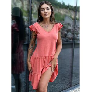 Dámske šaty s volánom MAYFLIES koralová