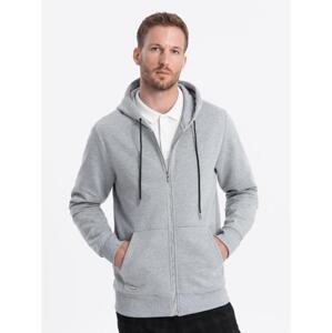 Pánska mikina na zips V3 OM-SSZP-22FW-003 grey melange