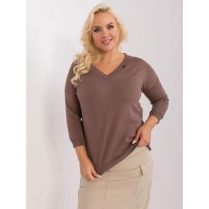 Dámska plus size blúzka AKCZ hnedá