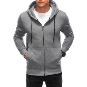 Pánska mikina s kapucňou B1211 grey melange