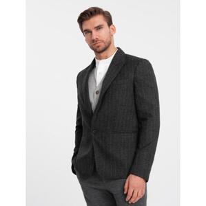 Pánska bunda s jemným prúžkom STYLE graphite