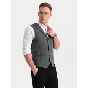 Pánska vesta s golierom V1 OM-BLZV-0105 graphite