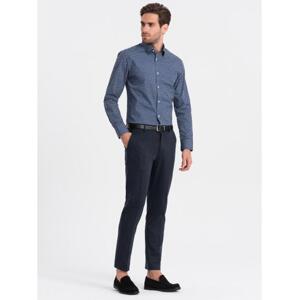 Pánska košeľa SLIM FIT s jemným vzorom tmavomodrá