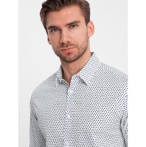 Pánska košeľa SLIM FIT s jemným vzorom biela