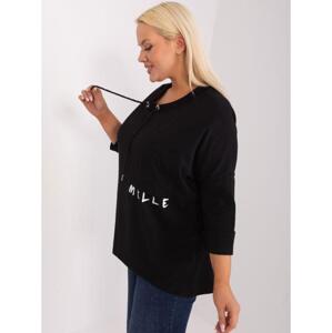 Dámská halenka plus size z bavlny ASIA černá