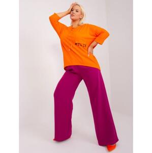 Dámská halenka plus size se zavazováním MIDAS oranžová