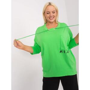 Dámská halenka plus size s kapsami HOFA světle zelená