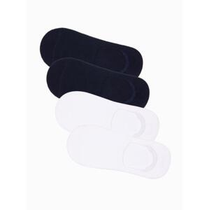 Pánske 4-packové ponožky OM-SOSS-0104 biele a tmavomodré