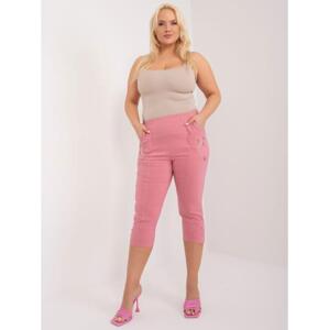 Dámske plus size nohavice s 3/4 nohavicami SINA ružová