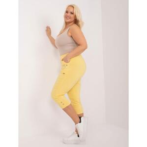 Dámske plus size 3/4 nohavice KOTTA svetložltá