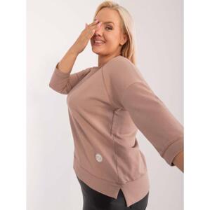 Dámska blúzka plus size tmavobéžová