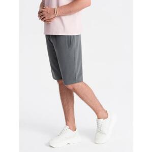 Pánske bavlnené teplákové šortky BASIC graphite