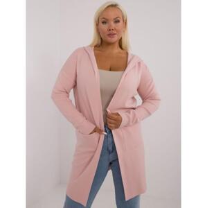 Dámsky plus size kardigán svetloružový