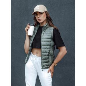 Dámska prešívaná vesta STYLISHZ so stojačikom zelená