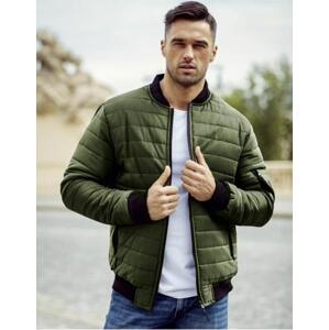 Pánska NEWSTYLE bunda prešívaná bomber jacket zelená