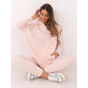 Svetloružový melanžový základný set s oversize mikinou