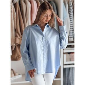 Dámske tričko oversize s predĺženým zadným dielom BLUOSIZE modré