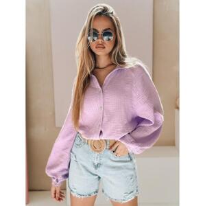 Dámska oversize košeľa z mušelínu MUSLINEA bobuľová