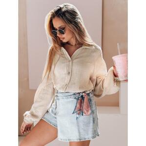 Dámska oversize košeľa z mušelínu MUSLINEA béžová