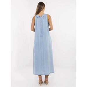 Modré oversized maxi šaty na leto