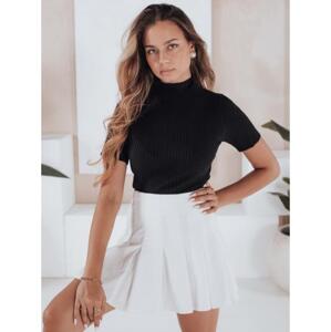 Dámske pruhované svetre s krátkym rukávom GIRLGLORY čierne