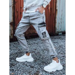 Pánske džínsovej jogger nohavice šedé MEN