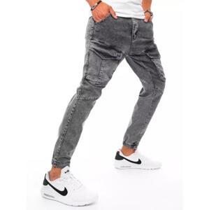 Pánske riflové jogger nohavice šedé