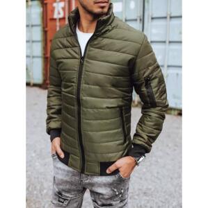 Pánska bunda prešívaná tmavo zelená BOMBER
