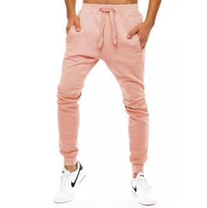 Pánske športové tepláky bez potlače CORO pink