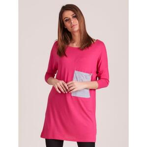 Dámska tunika voľného strihu s vreckami HINA pink
