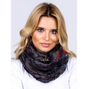 Dámska vzorovaná šatka TREY grafitová a čierna