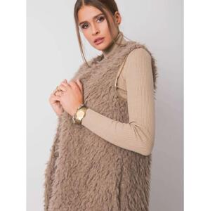 Dámska kožušinová vesta SYBILIE dark beige