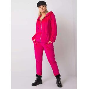 Dámsky velúrový plus size set MICHELL ružový