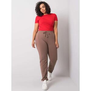 Dámske plus size tepláky BEATRIZ dark beige