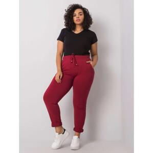 Dámske plus size tepláky ALVA burgundy