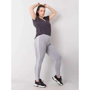 Dámske plus size legíny z melanžovej bavlny MILLIE sivé