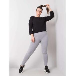 Dámske melanžové plus size bavlnené legíny PHOEBE sivé