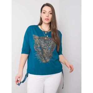 Dámska plus size blúzka DARREN navy blue