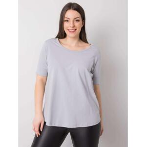 Dámske plus size bavlnené tričko MISSY svetlo sivé