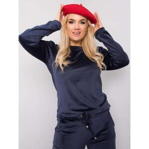 Dámsky velúrový plus size set JEANNE tmavomodrý